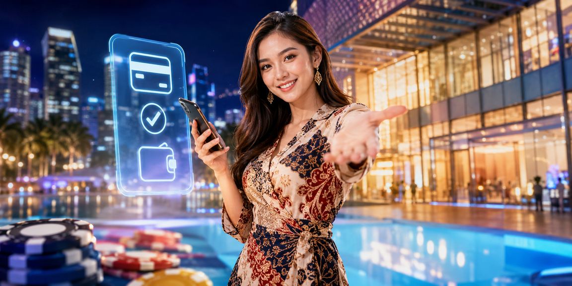 Suasana kasino hiburan premium Malaysia dengan tema batik moden